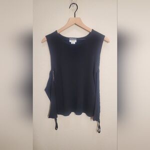 Find Me Now Elegant Black Sleeves Aside Top NWT